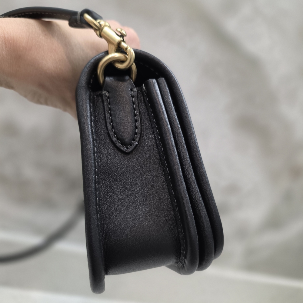 Coach Re-Edition "1974 The Dinky" Black Leather Shoulder Bag - Gorgeous - Picture 4 of 14